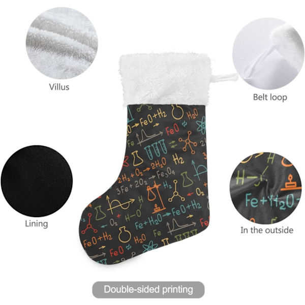 Julstrumpa, Personliga Julstrumpor 2-pack Vetenskap Kemi Lab 4 18 tum Julstrumpor Hängande Ornament Eldstad för Träd