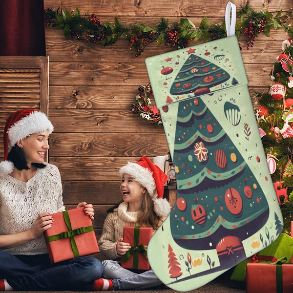 Julklappstrumpor med Intressanta Julstrumpor, Julstrumpor för Familj Dekoration Hängande Ornament Fest, 45 x 19,8 cm