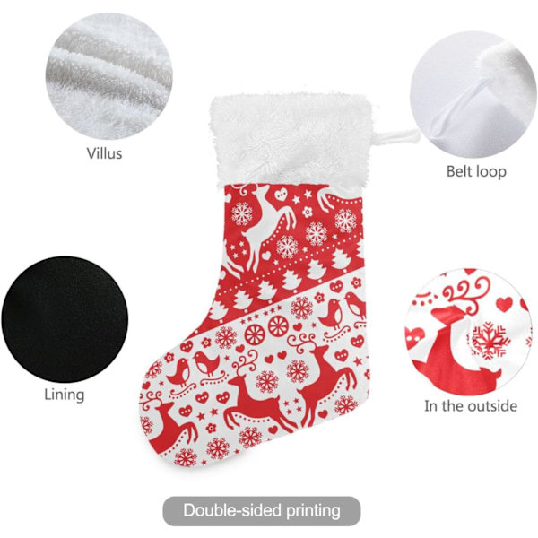 Julklapp, Personliga Julklappsstrumpor 2-pack Jul Röd Rensa 45,7 cm Julstrumpor Hängande Ornament Eldstad för Träddekoration