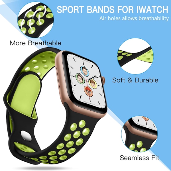 4-pak sportsrem, der er kompatible med Apple Watch 41mm 40mm