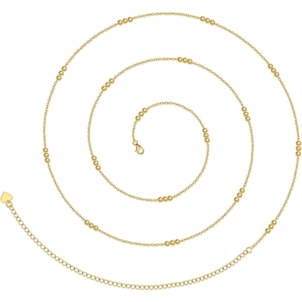 18K Guldpläterad Klassisk Strand Bikini Body Chain Metallpärla