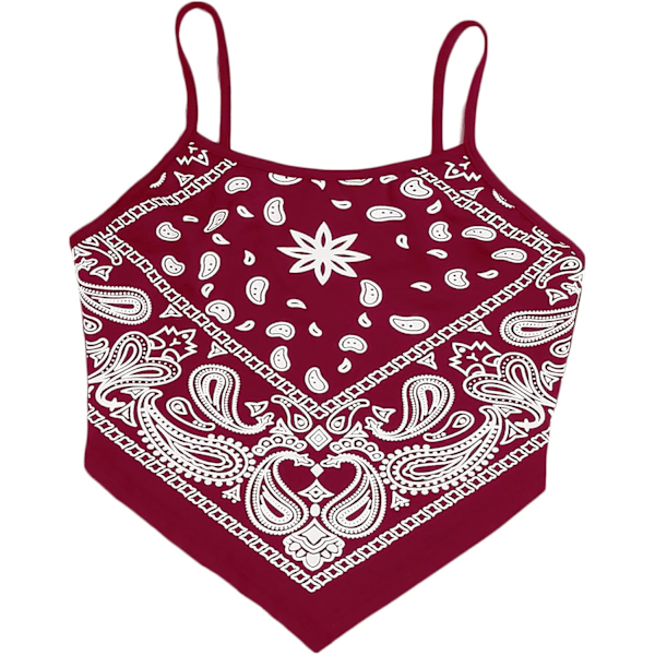 Kvinners Spaghetti Stropp Asymmetrisk Hem Bandana Cami Crop Top