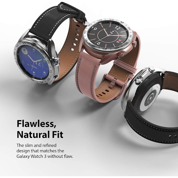 Bezel Styling til Galaxy Watch 3 41mm Bezel Ring Selvklæbende Cover Anti-ridse Rustfrit Stål Beskyttelse til Galaxy Watch 3 41mm Tilbehør - Sølv [41