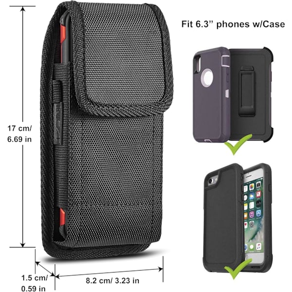 Nylon telefonbælteshölster til Iphone 12 Pro Max. Udendørs