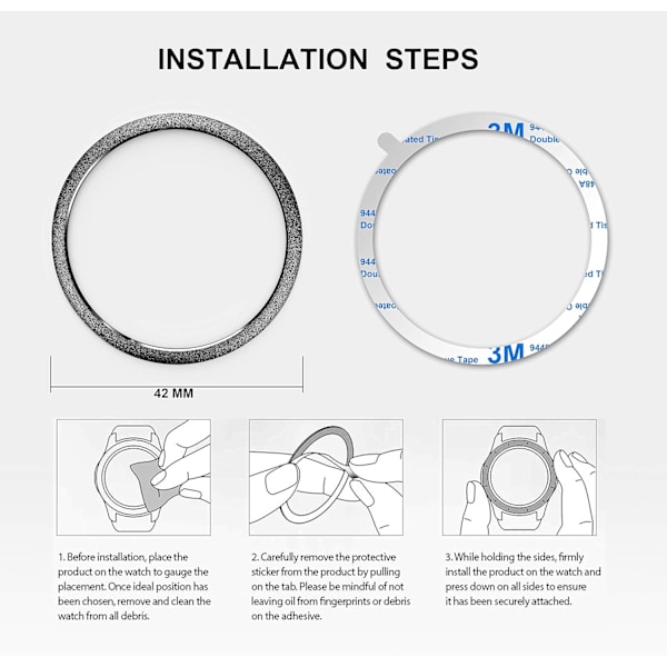 Bezel Ring Styling Kompatibel med Samsung Galaxy Watch 42mm/Gear