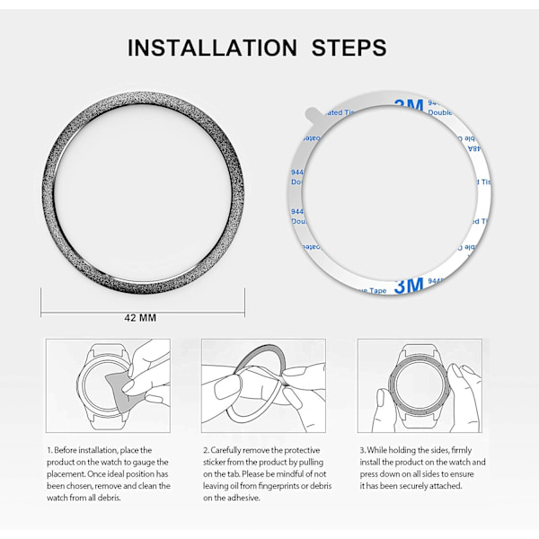 Ramme Styling Kompatibel med Samsung Galaxy Watch 42mm/Gear