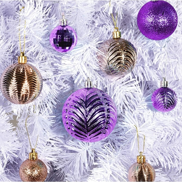 Julgransprydnader - Lila julgranskulor set för jul,