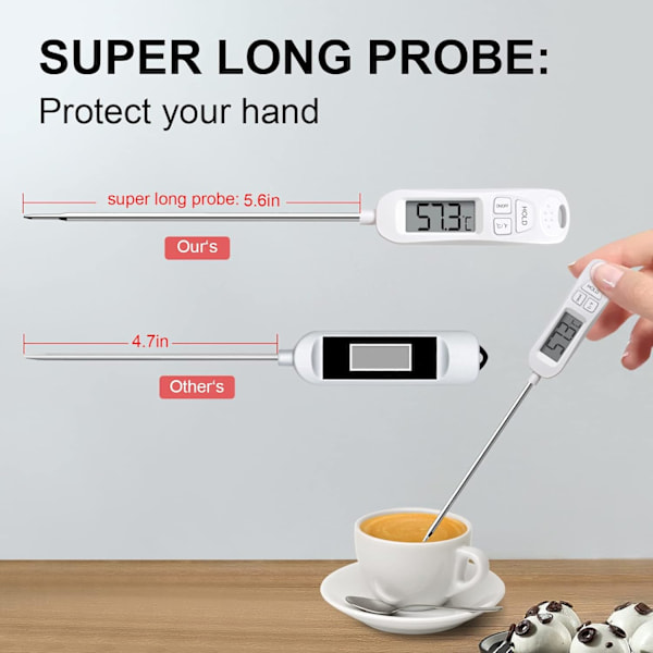Kjøtttermometer med sklisikkert design - Digitalt matlagningstermometer