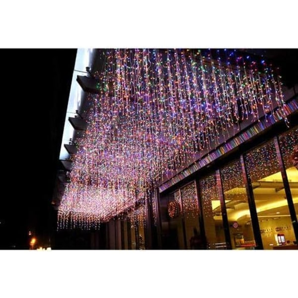 Julelys LED istappgardin fe lys utendørs innendørs hengende lyslenke 32,8 fot 400 LED 8 moduser lys for flerfarget