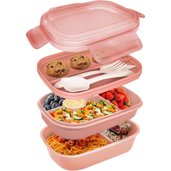 Bento Box Voksen Madkasse. 1900ml 3 Lag Madkasse Beholder
