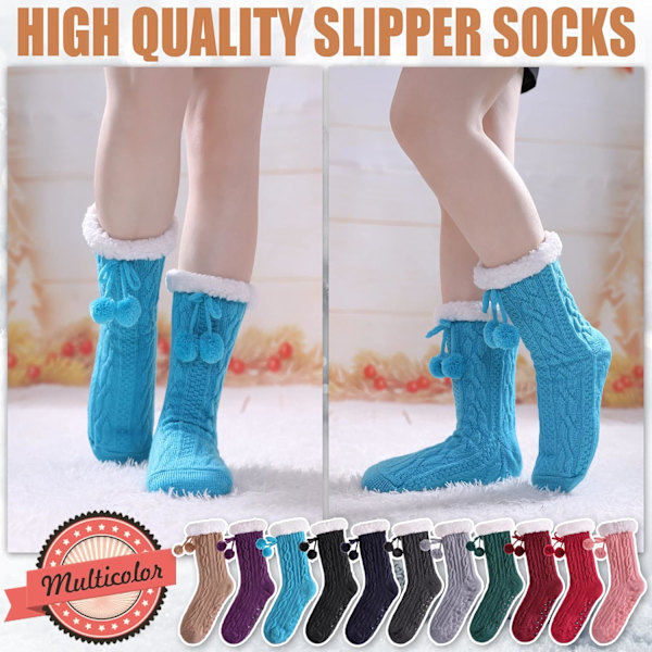 Dame Vinter Varme Bløde Hyggelige Fuzzy Fleece-foret Grippers