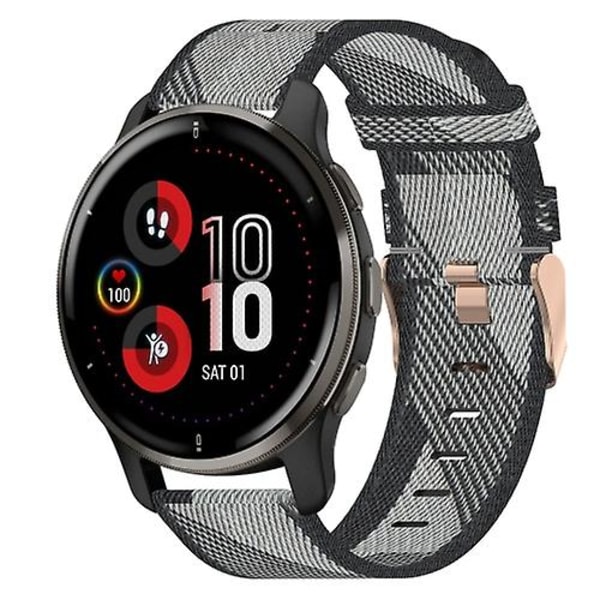 For Garmin Venu 2 Plus 20mm Nylon Flettet Rem Grey