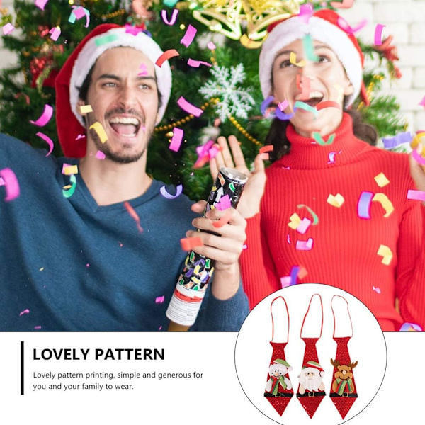 3 stycken julhalsdukar - Roliga paljetter Tomte Snögubbe Hjort Halsdukar