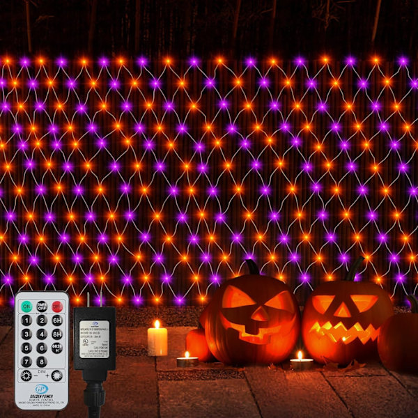 Halloween 720 LED Net Lights 20ft x 13ft Large Size Bush Lights Plug in, IP68 Fully Waterproof Outdoor Net Lights with Remote Timer for Garden