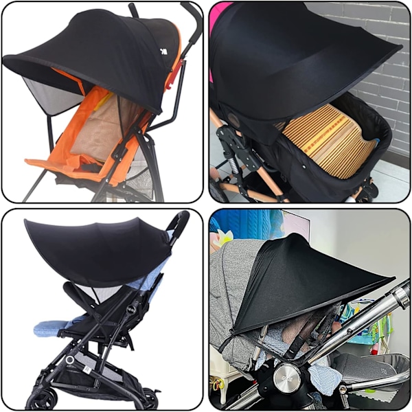 Barnvagnssolskydd UPF 50+ Universellt Babysolskydd Fällbart Babysolskydd Andningsbart Barnvagnssolskydd Barnvagnssolskydd Barnvagn och liggdel