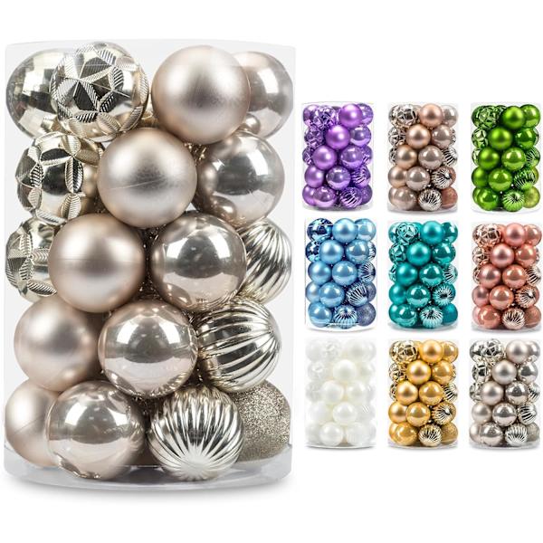 2,36''/60mm 34ct Julekule Mini Ornamenter Festdekorasjoner Uknuselig
