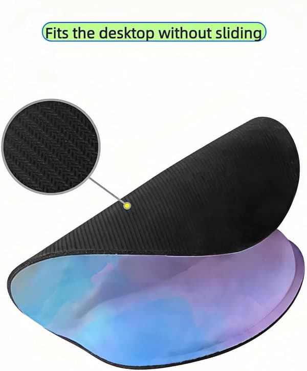 wxsp Ergonomisk musemåtte med gel håndledsstøtte, sød regnbue skrivebordsmåtte til computer, kontor & gaming, skridsikker musemåtte til kvinder piger, pink
