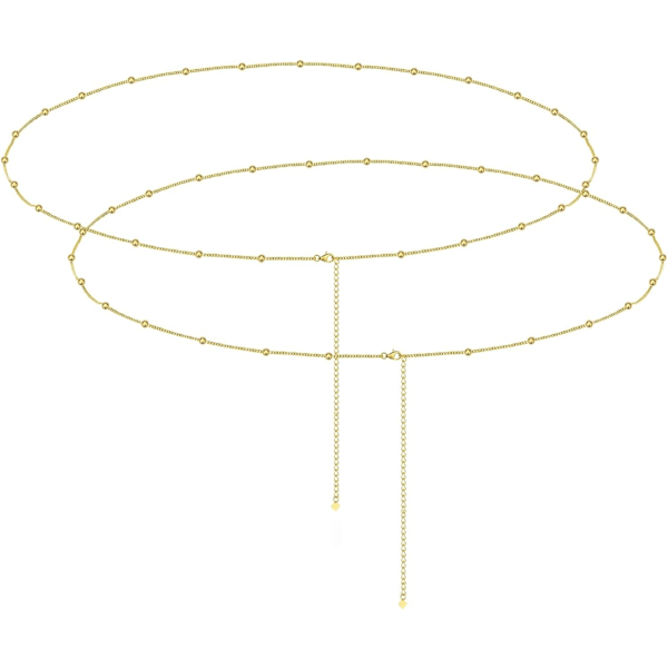 18K guldpläterad klassisk Beach Bikini Body Chain Metal Bead