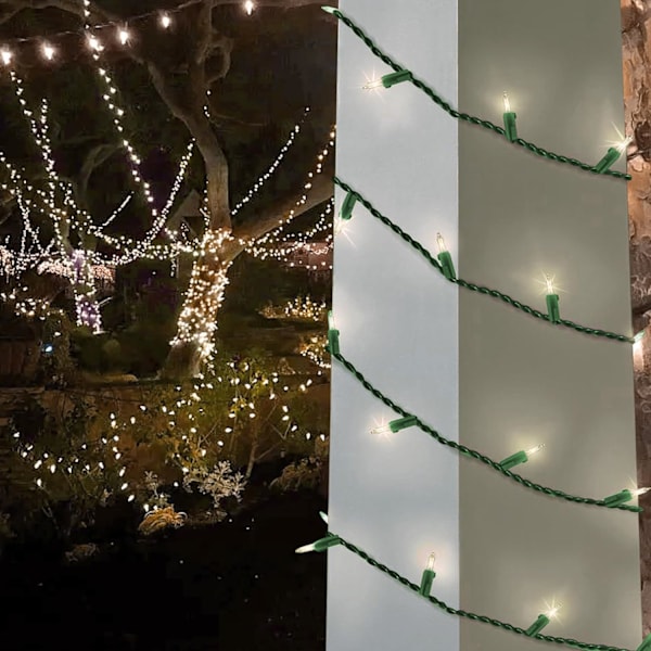 75 LED mjuka blinkande lampor, långsamt blinkande julbelysning, 37 av 75 lampor blinkar, vattentäta mjuka ljusslingor, UL-certifierade 28 fot varma