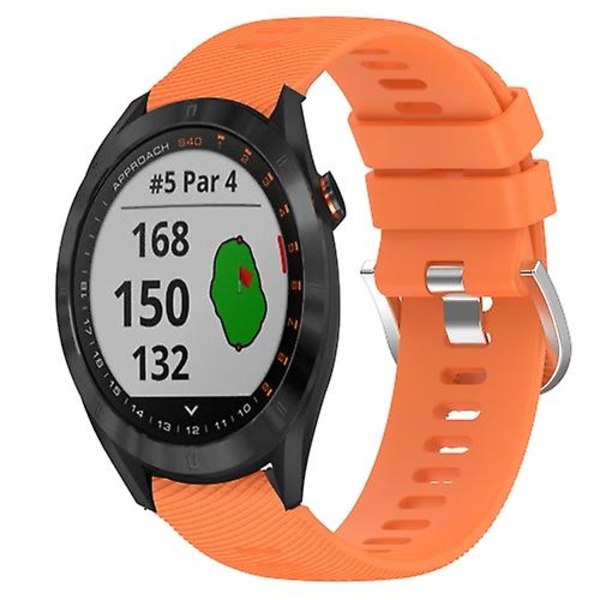 For Garmin Approach S40 20mm Solid Color Soft Silicone Watch Band BTD Orange