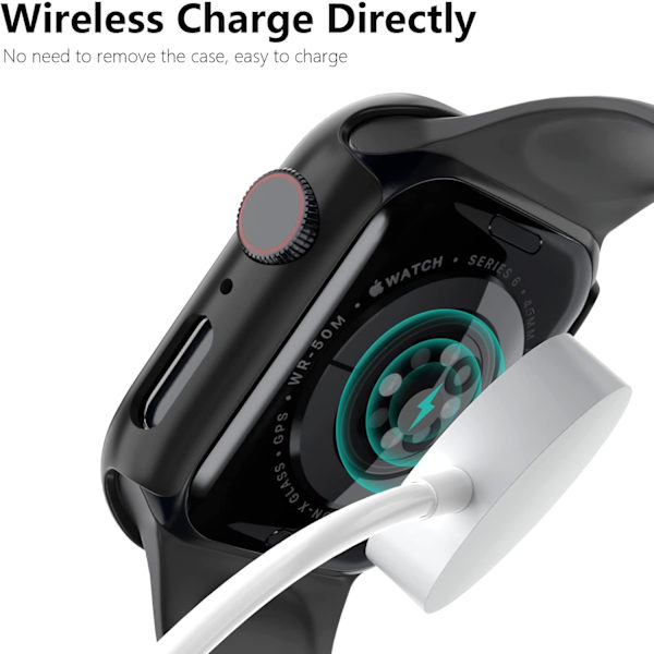 Kompatibelt Apple Watch Series 7-fodral 41 mm 45 mm skärmskydd
