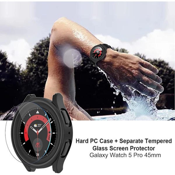 [2+2Pack] för Samsung Galaxy Watch 5 Pro 45 mm skärmskydd och