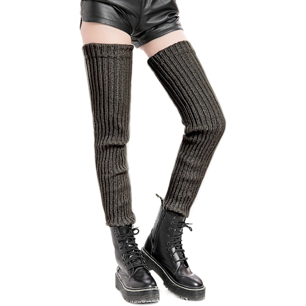 Kvinners Vinter Tykke Strikkede Ekstra Lange Lårhøye Leg Warmers