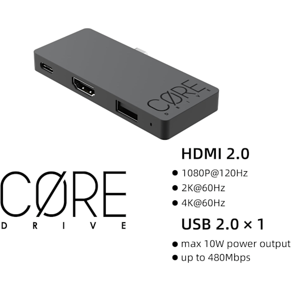 x Savage Raven SteamDock: En kompakt og bærbar dokkingstasjon med avtakbar USB-hub HDMI TV-adapter for Steam Deck ROG Ally & Andre Enheter (for Switch OLED
