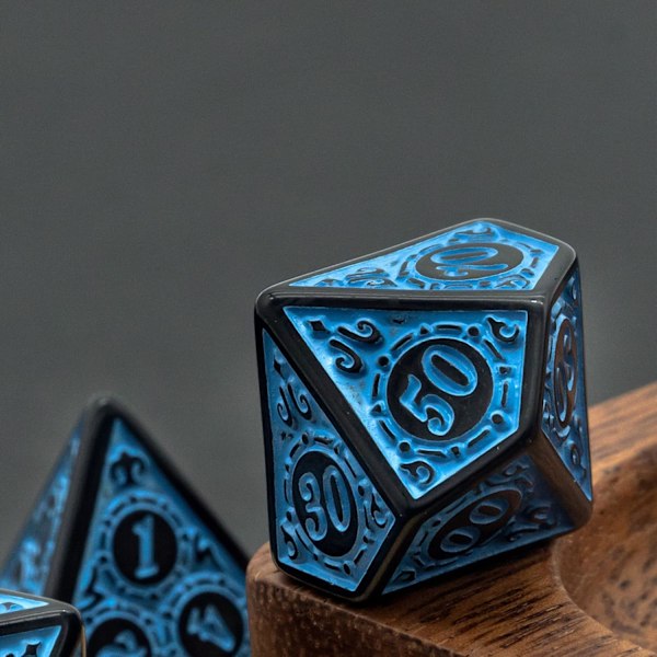 Terningesæt - D&D Polyhedral Terninger (7 stk.) med læderterningpose