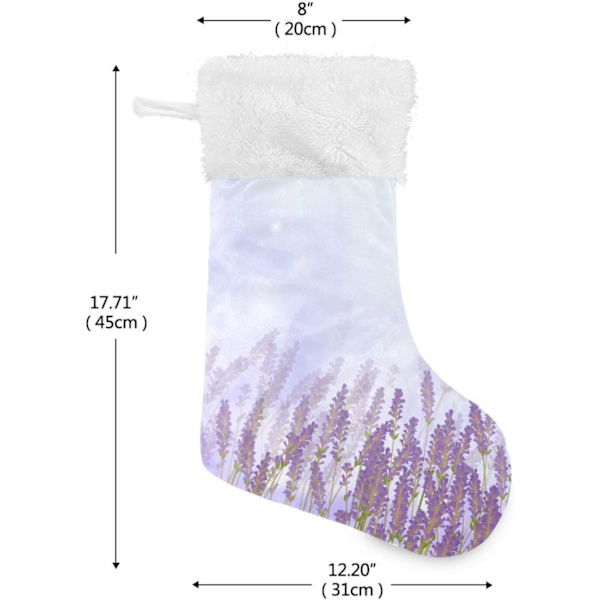 Jule-Strømpe, Personlige Jule-Strømper Sæt af 2 Lilla Lavendel Provence 45,7 cm Jule-Strømper Hængende Ornament Pejs til Trædekoration