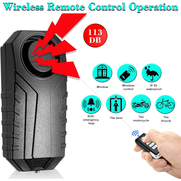 Cykelalarm, trådlöst stöldskydd för cykel motorcykel dörr fönster