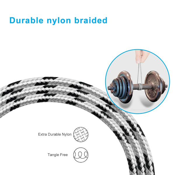 3-pack 1ft Multiladdningskabel Kort Multiladdningskabel 3A Snabb