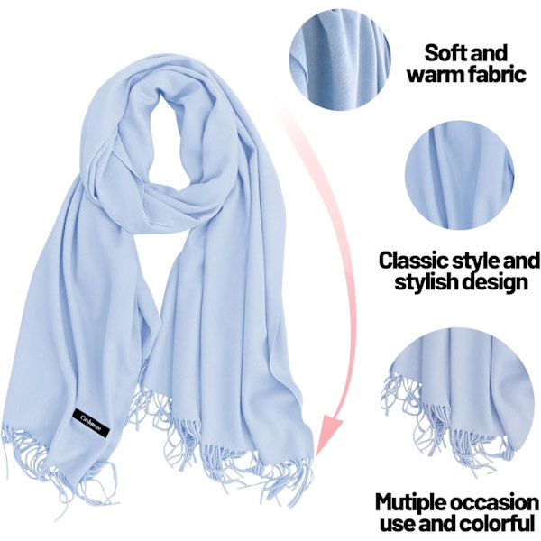 Tørklæder til kvinder Pashmina Silke Sjal Wrap til aftenkjole Vinter Tyk