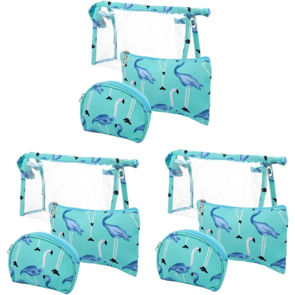 3 sæt opbevaringsposer Rejse toilettasker Bærbar toilettaske Rejse make up taske Klar makeup pung Klar toilettasker Organizer tasker til rejser
