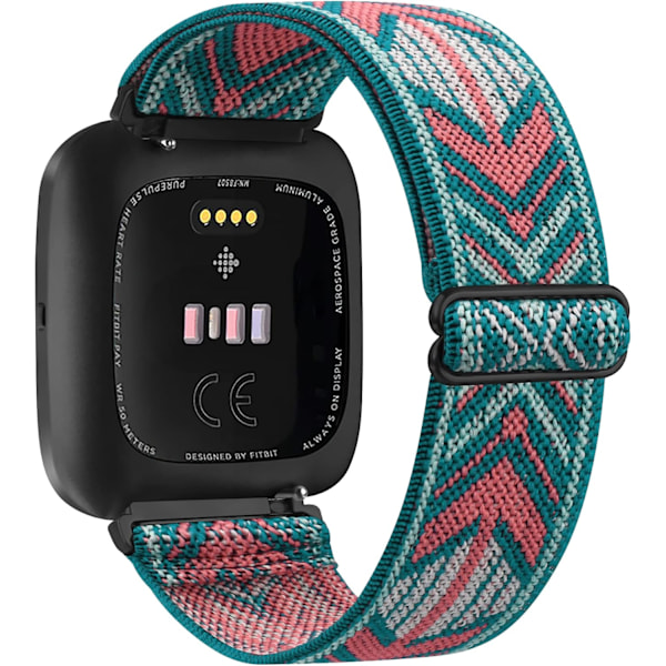 Fitbit Versa 2 Myk Justerbar Stretch Nylon Sport Erstatningsrem