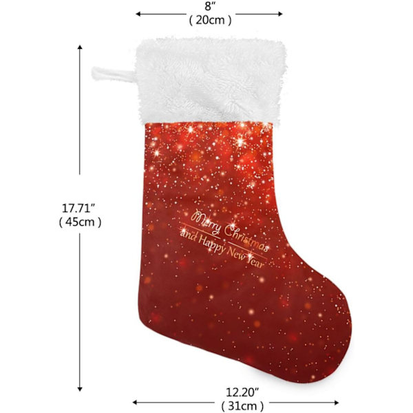 Jule-Strømpe, Personlige Jule-Strømper 2-pakning Jul Godt Nytår Rød 45,7 cm Jule-Strømper Hængende Ornament Pejs til Ba