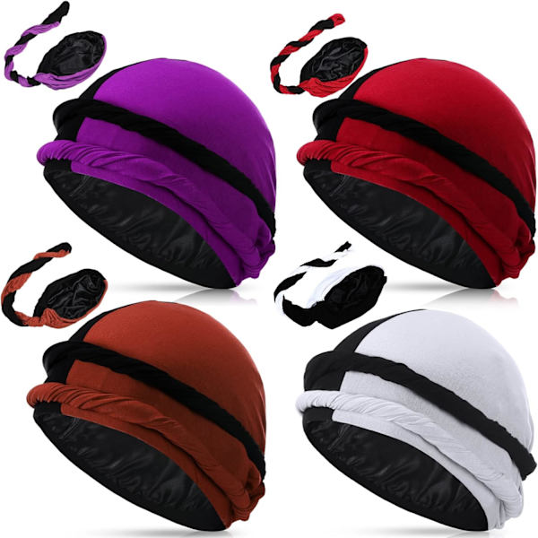 4-delt turban for menn Twist Head Wraps for menn Stretch