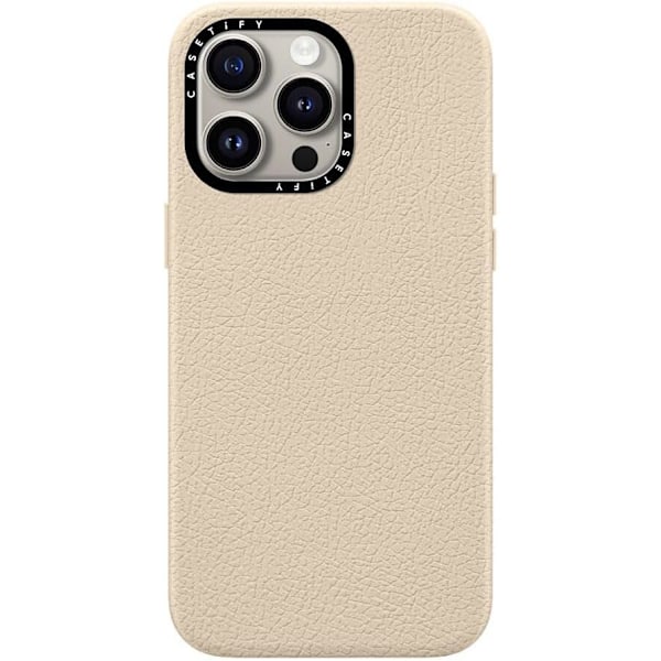 Pebbled Deksel for iPhone 15 Pro Max [Teksturert / 1,5 m Fallbeskyttelse / Kompatibel med Magsafe] - Oat Mi Oat Milk