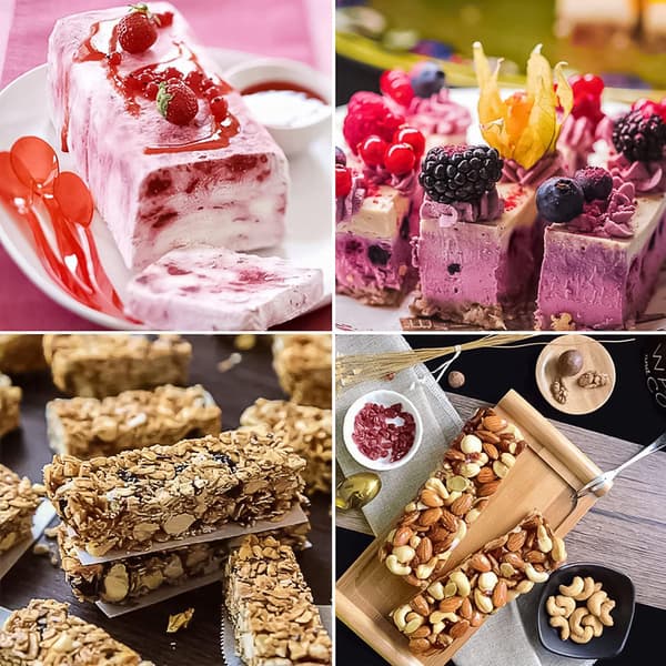 2 stk. silikone müslibarer til sæbe, energibarer, müsli, chokolade, kage, brød, bageforme,