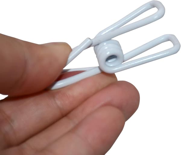 30 stk. 2-tommers hvite chipsklyper, PVC-belegg, høy elastisitet, klesklyper, matklyper og poseklyper