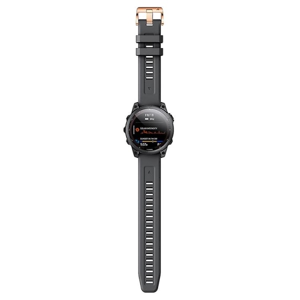 För Garmin Fenix 5s Plus 20mm Roséguld Spänne Silikon Armband ELS Black