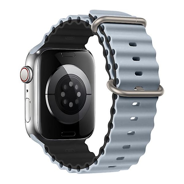 Rem för Apple Watch Ultra Band 49mm 44mm 40mm 45mm 41mm 42mm 45 Mm Watchband Silikonarmband Iwatch Serie 7 8 4 5 6 3 Se Obsidian lime-black 42mm 44mm 45mm 49mm