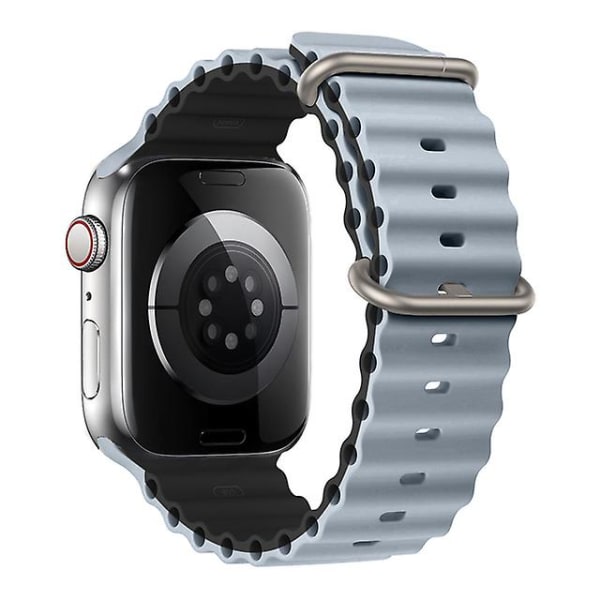 Rem til Apple Watch Ultra Band 49mm 44mm 40mm 45mm 41mm 42mm 45 Mm Watchband Silikone Armbånd Iwatch Serie 7 8 4 5 6 3 Se Obsidian lime-black 42mm 44mm 45mm 49mm