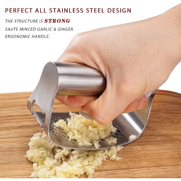 Hvitløkspresse Rocker. Rustfritt Stål Hvitløksknuser Chopper Mincer