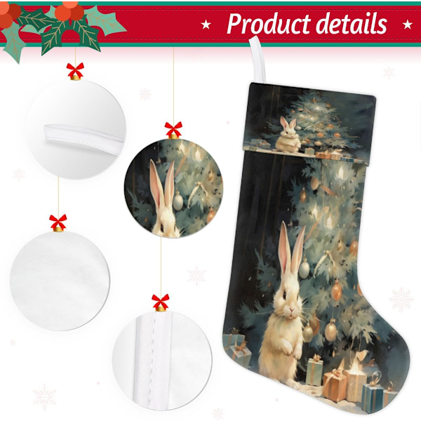 Julstrumpa med konstnärlig design, Weihnachtsstrumpf, presentpåse, julstrumpor, strumpor för familjen, dekoration, hängande ornament, fest, 45 x 19,8 cm