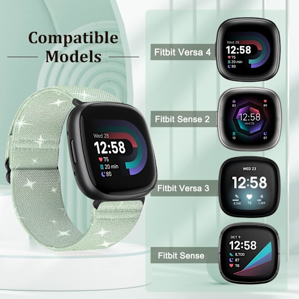 Elastisk nylon för Fitbit Versa, Sense - Sportersättning