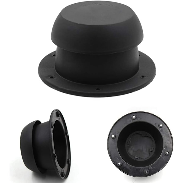 Rund RV-ventilationskåpa - Vattentät svampdesign (svart)