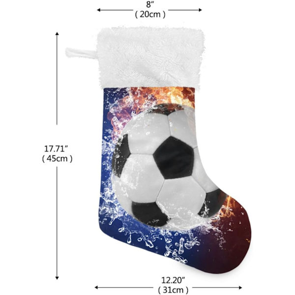 Julklapp, personliga julklappsstrumpor set om 2 fotboll 18 tum julstrumpor hängande prydnad spis för träddekoration 17.71x1