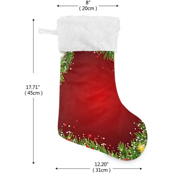 Julklapp, Personliga Julklappsstrumpor 2-pack Julkrans Gott Nytt År 18 tum Julstrumpor Hängande Ornament Kamin för