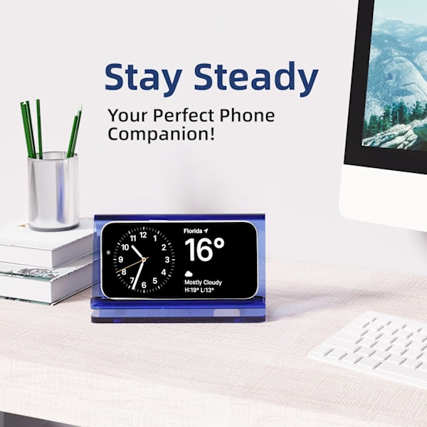 Laddningsställ Kompatibelt med MagSafe-laddare - Akryl Magsafe-docka för iPhone 14, 14 Pro, 15, 15 Pro, 16, 16 Pro, Svart Laddarhållare, Designad för